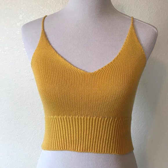 Brandy Melville Tops - Mustard yellow Brandy Melville crochet top